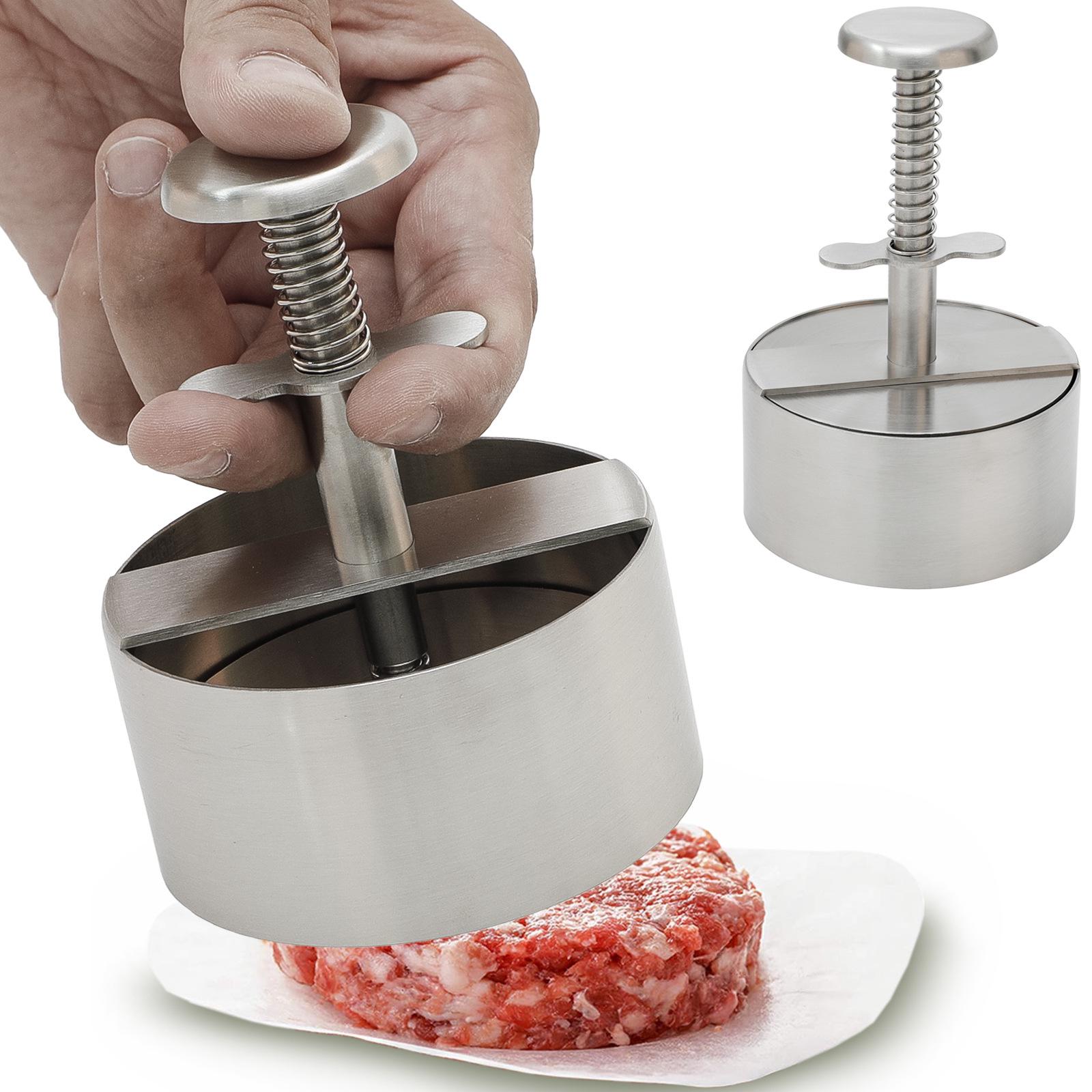 Stainless Steel Hamburger Patty Press-Type Mold Manual Kitchen Tool Diameter 8.0cm