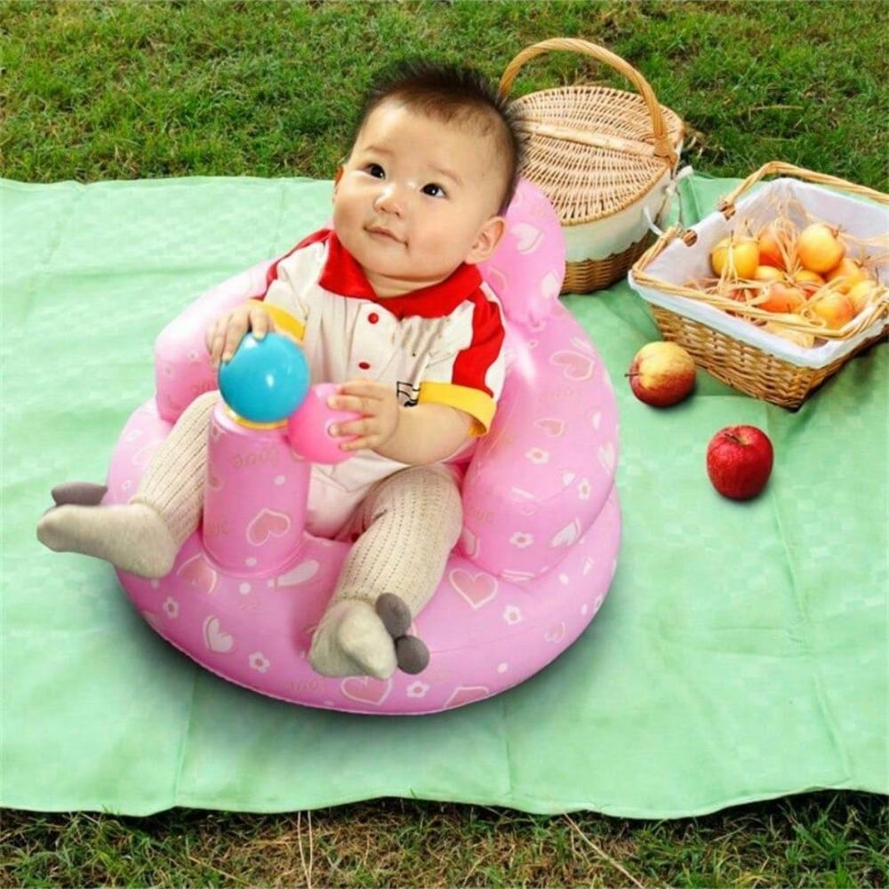 1pc Baby Inflatable Sofa Chair For Learning To Sit, With Built-In Air Pump, Foldable