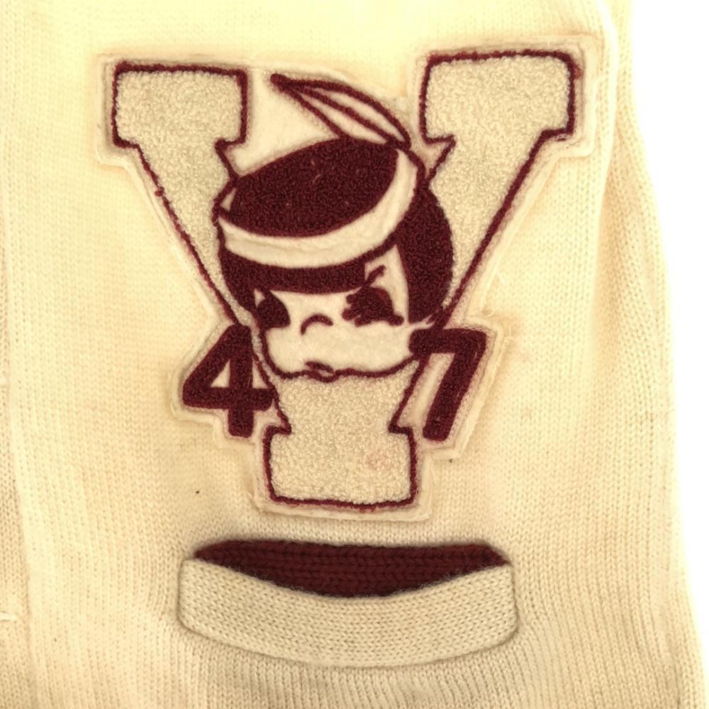 VINTAGE 40s 50s Lettered Long sleeve knit cardigan white Women Used