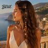 Coastal Style Hair Pins Beach Mermaid Clip Starfish Shell Bead Chain for Women Ocean Themed Accessories Boho Summer Vacation Styling Tool
