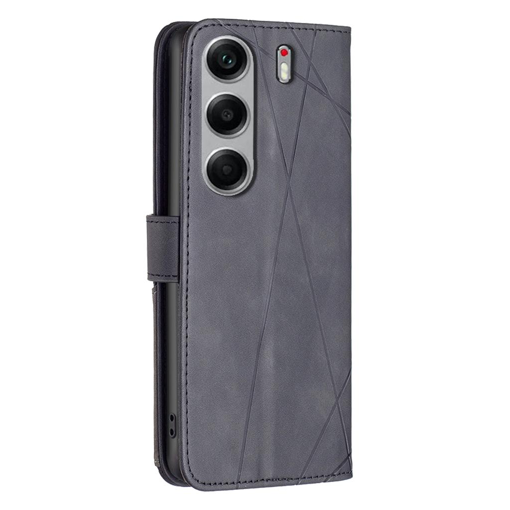 BINFEN COLOR For TECNO Camon 40 Pro 5G Phone Cases Wallet Stand Geometry Imprinted Leather Cover