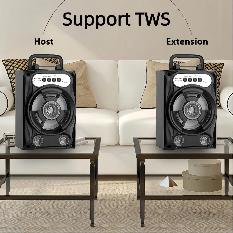 Square Dance Steel Cannon High Fidelity Wireless Bluetooth Caixa De Som Subwoofer Portable Supports Cards Insertion USB Speakers