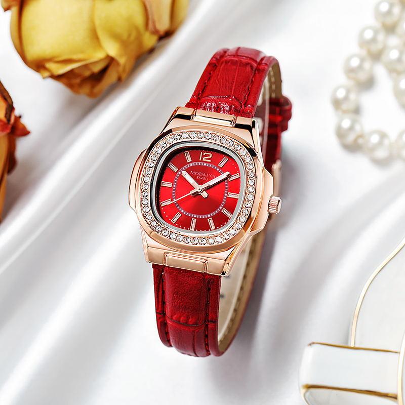 202 Fashion Women S Watch Simple Versatile Women S Watch Belt Rhinestone Quartz Watch 12