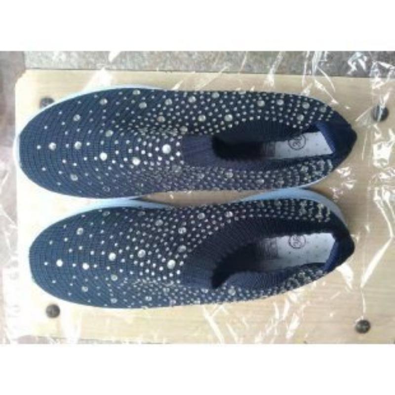 Neue Wunschgröße Strass fliegende gewebte Sneaker Mesh-Schuhe Vier-Gas-Saison Sport- und Freizeitschuhe Damen