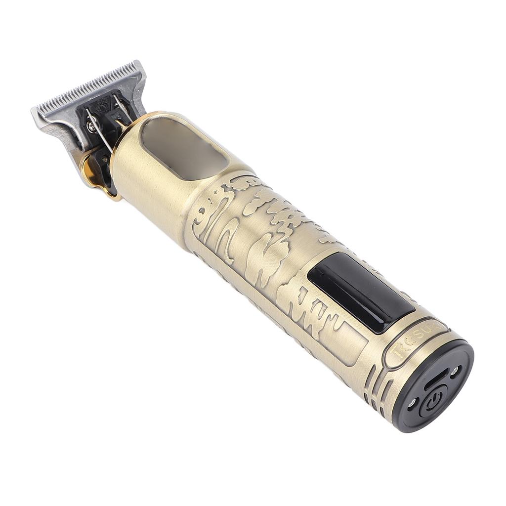 Electric Hair Clipper Rechargeable LCD Digital Display Hair Trimmer with Guide Comb (Bronze)