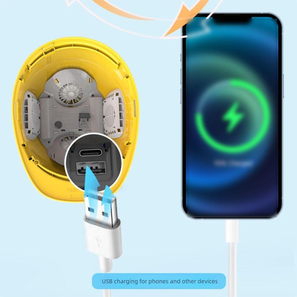 1/2/4pcs Fans Rechargeable Fan Helmet 4 Gears Construction Work Helmet  Construction Site