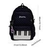 Polka Dot Piano Women's Backpack Lightweight Casual Simple Design School Bag Travel Bag with Zipper for College Students Teens