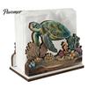 Practical Housewarming Gifts for New Home Rustic Wooden Napkin Holder, Octopus/Bird/Goose/Turtle/Black Bear/Elephant Pattern, Compact Tissue