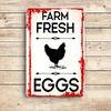 1 Piece of Vintage Tinplate Wall Hanging, Featuring Fresh Farm Eggs, a Rustic Chicken Pattern, Suitable for Kitchen, Dining Room