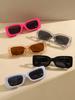 5Pcs Simple Casual Square Frame Multi-Color Matching European and American Popular Trendy Fashion Sunglasses Set Fashionable Wea