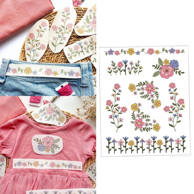 Quick Craft Stencil For Textile Art Reusable Florals Designs On Tear Resistant Embroidery Paper