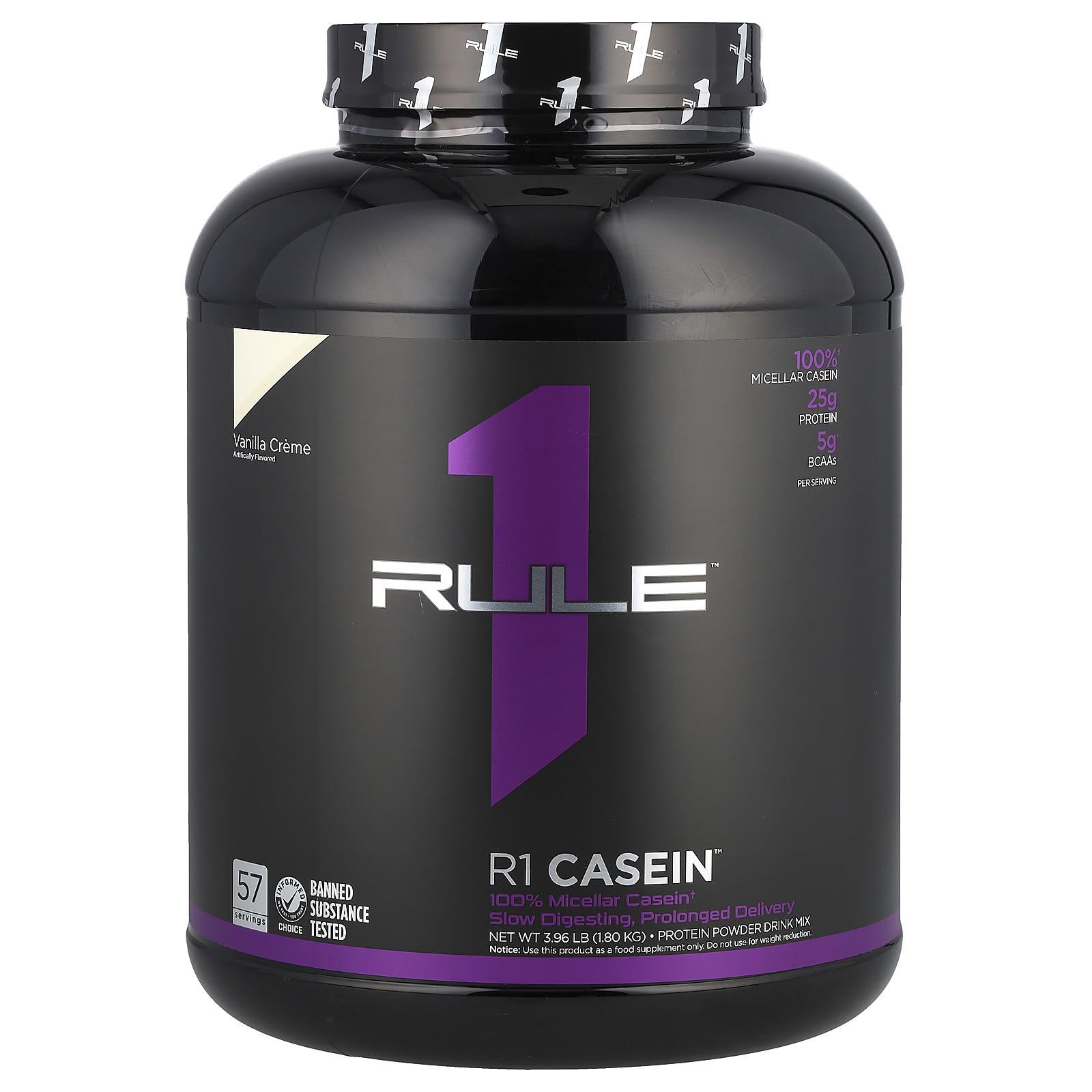 

Rule One Proteins, R1 Casein, Protein Powder Drink Mix, Vanilla Cream, 3.96 lbs (1.80 kg)