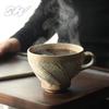 Handmade Japanese Coarse Pottery Retro Coffee Cup with Handle