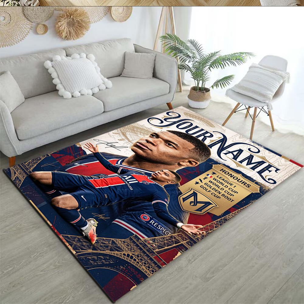 Mbappe Personalized Text Carpet Perfect For Dormitory Playrooms Study Room Living Rooms Antislip Carpet Office Home Decor