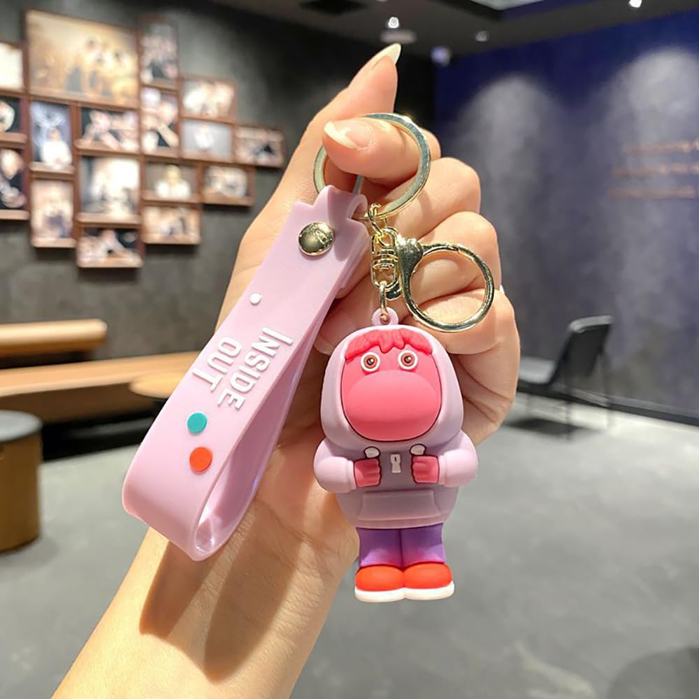 Inside Out Keychains Featuring and 3D Silica Gel Cute and Popular Cosplay Cart Bag Birthday Gifts for Kids and Adults 2 Anchor, Sadness, Joy, Disgust,