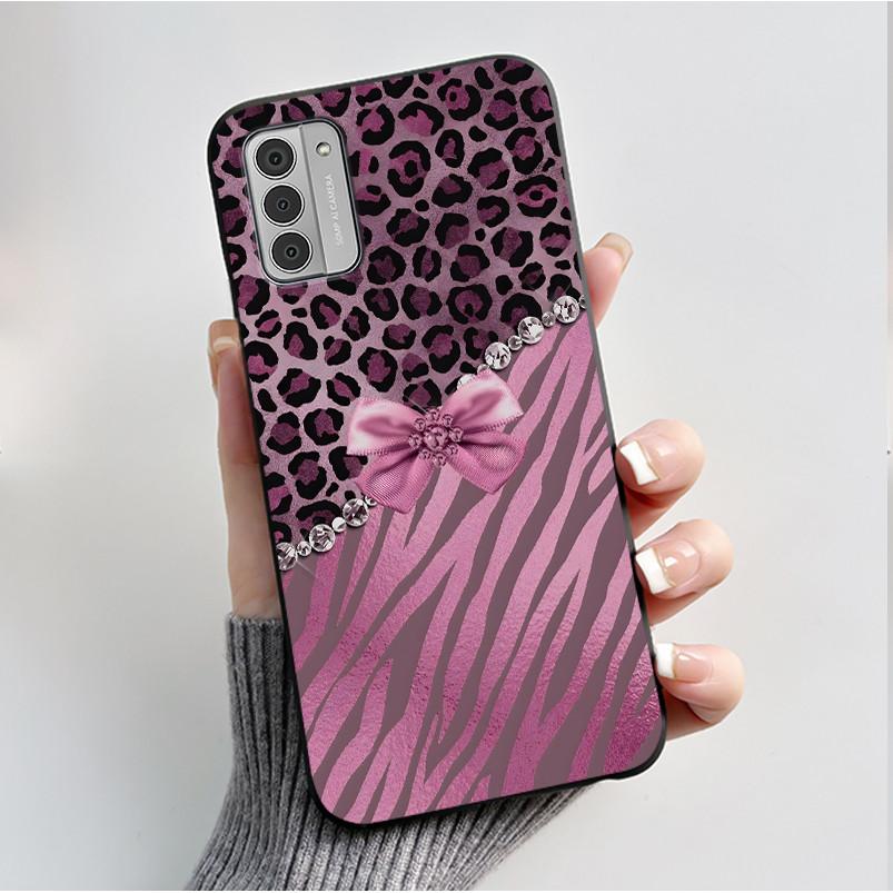 Custodia per Telefono Stampata Per Nokia G42/Nokia G310 5G/Nokia G60 5G/Nokia G100 Cover Guscio Morbido in Silicone Nero Custodie Carine con Fiori e Cartoni Animati