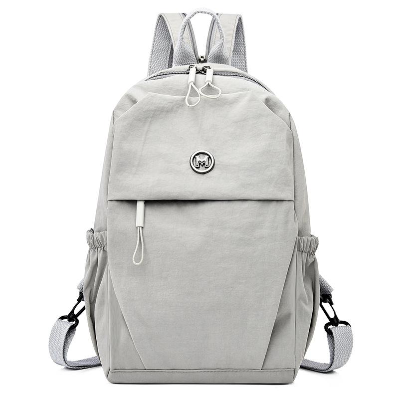 Solid Color Casual Backpack Shoulder Crossbody Bag Japanese Versatile Canvas Computer Bag