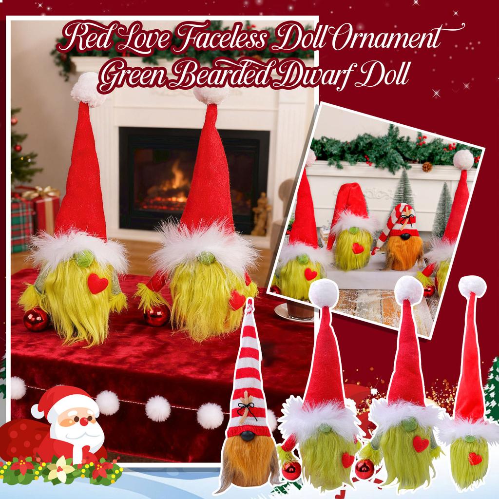 Christmas Decorations Christmas Red Love Faceless Doll Ornaments Dwarf Doll Christmas Hat Doll