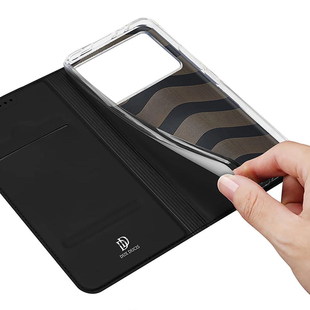 Etui Dux Ducis Skin Pro Na Xiaomi Poco X6 Pro 5G / Redmi K70E Z Klapką I Miejscem Na Kartę - Czarne