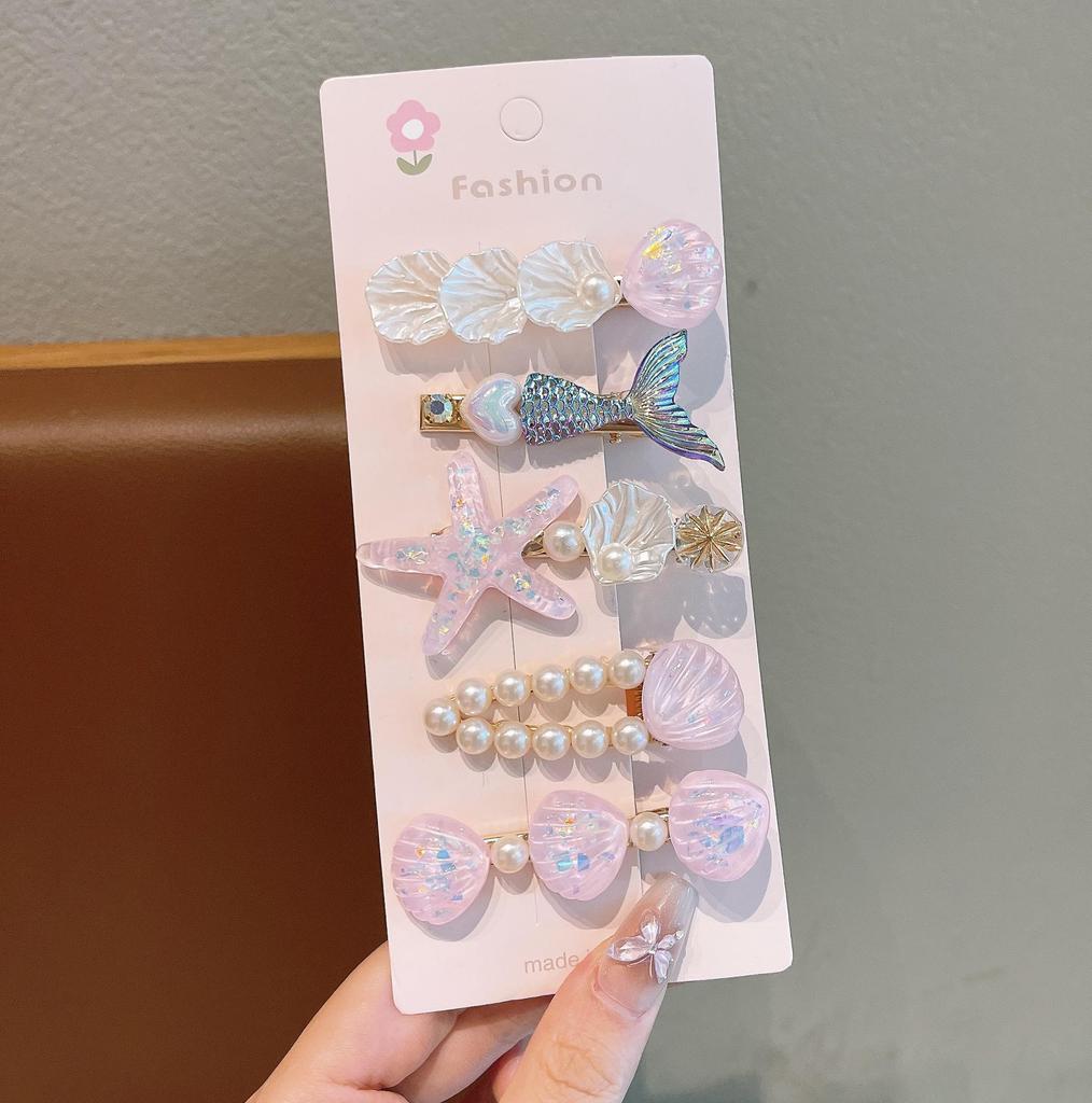 Pince à Cheveux Étoile de Mer Coquillage Colorée pour Filles - Accessoires pour Cheveux d'Enfants