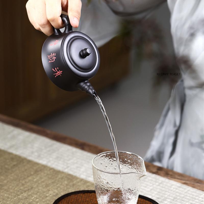 200ml Chinese Yixing Purple Clay Teapot Tradition Handmade Bamboo Joint Shape Zisha Tea Pot Beauty Tea Infuser Kettle Teaware