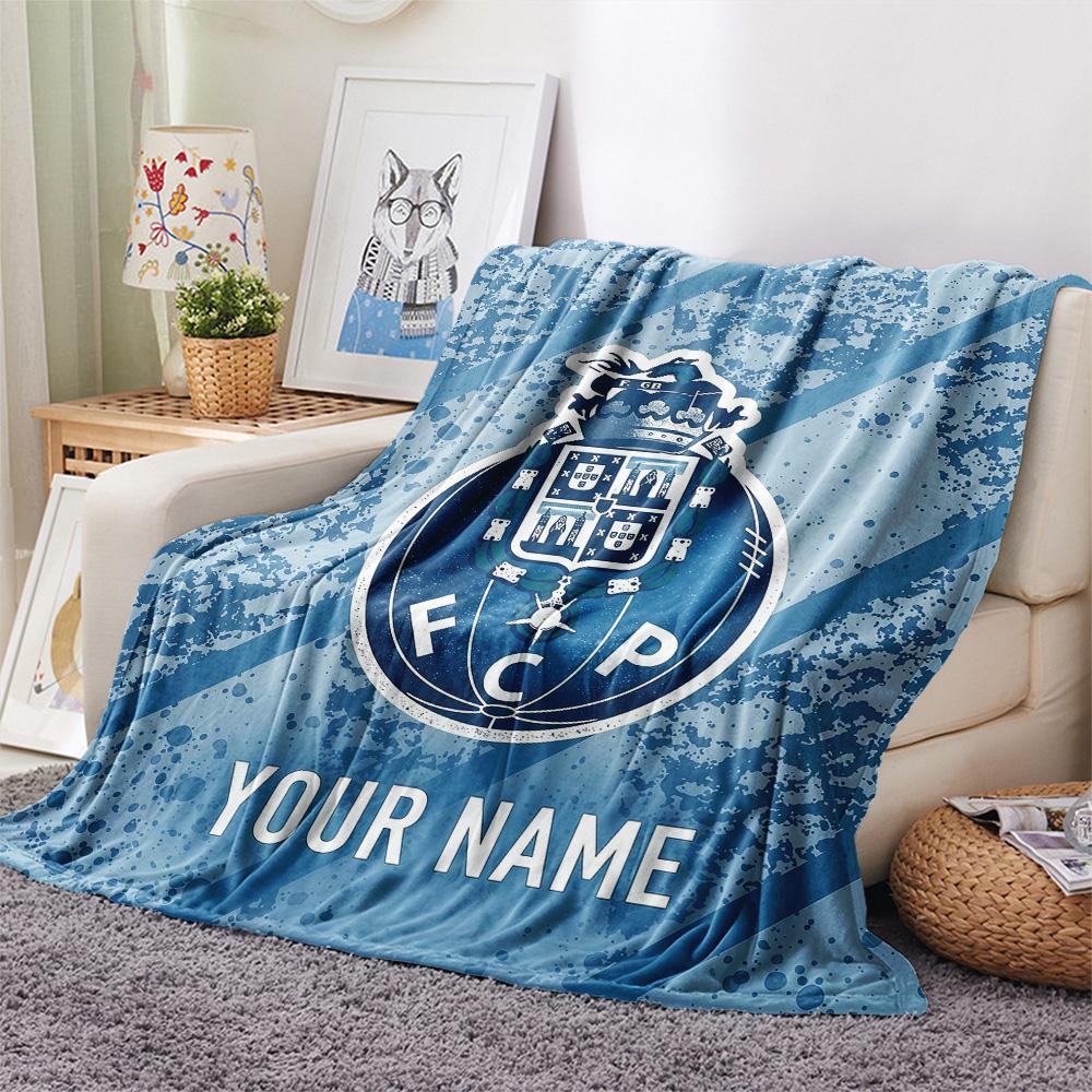 Custom Name Futebol Clube do Porto Flannel Blanket, High quality Comfortable for All Seasons, Home Decor, Warmth and Comfort