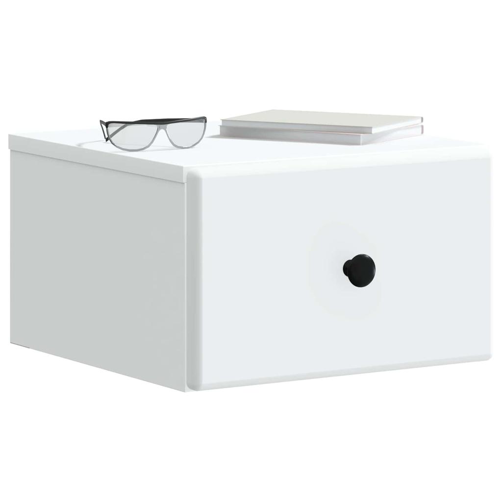 Wall Mounted Nightstand White 34.5 x 33 x 20 cm Engineered Wood