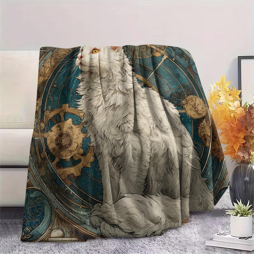 Plush Cats  Print Flannel Blanket, High quality Comfortable for All Seasons, Home Decor, Warmth and Comfort