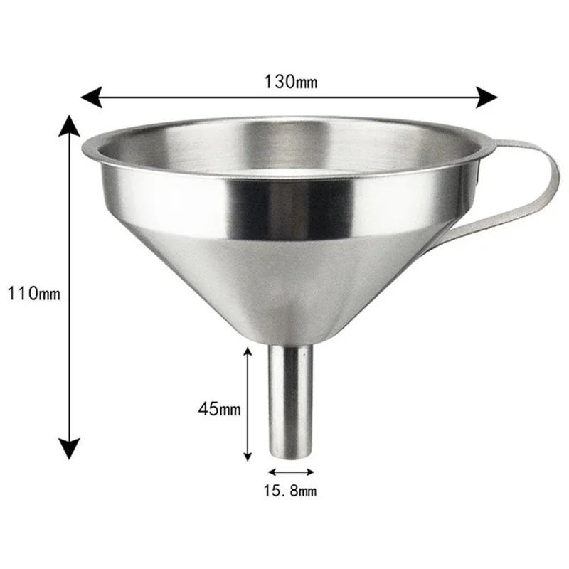 Kitchen Funnel Stainless Steel Funnel with Strainer Large Metal Funnel Filter for Filling Bottle Oil Liquid Kitchen Accessories
