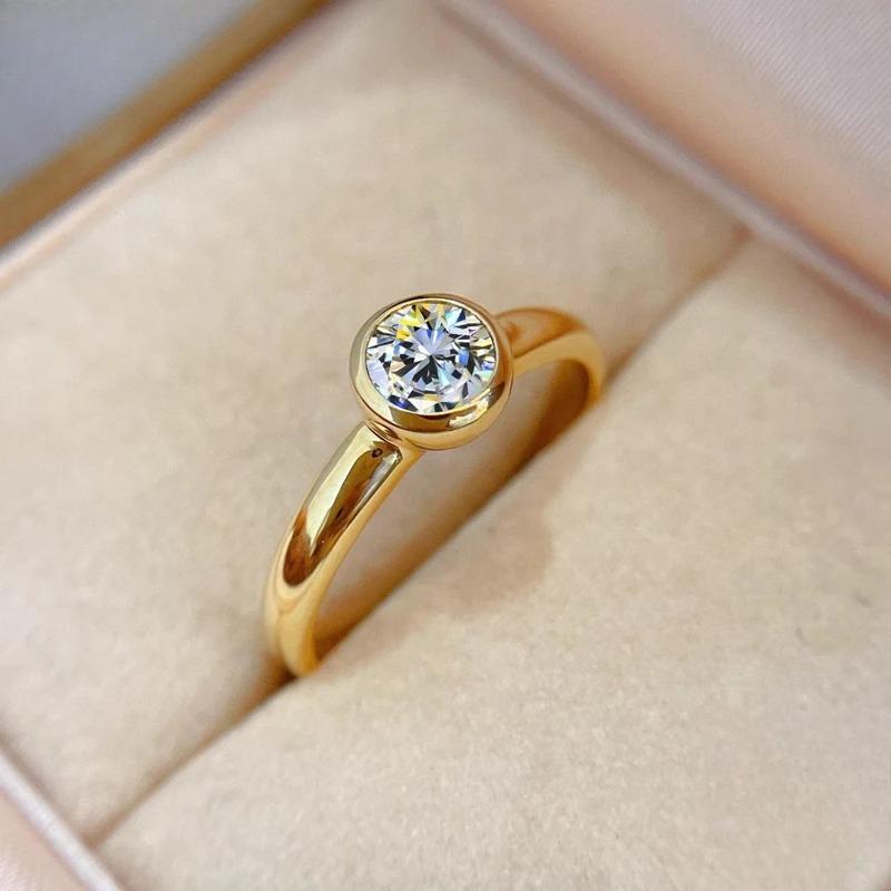 

Silver 18K Gold Round Zircon Ring for Women Girls Fashion Wedding Jewelry 10