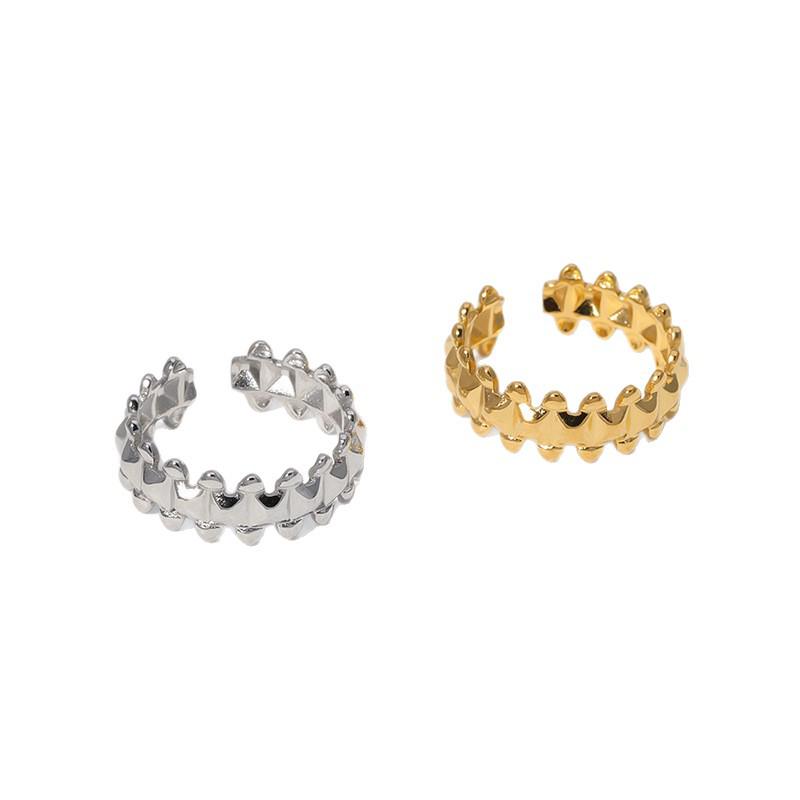 Adjustable Geometric Stainless Steel Open Ring for Women - Exquisite Titanium Steel Jewelry