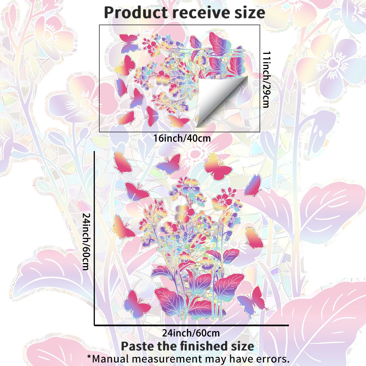 

Colorful Gradual Change Butterfly Flower Living Room Balcony French Window Wall Beautification Sticker