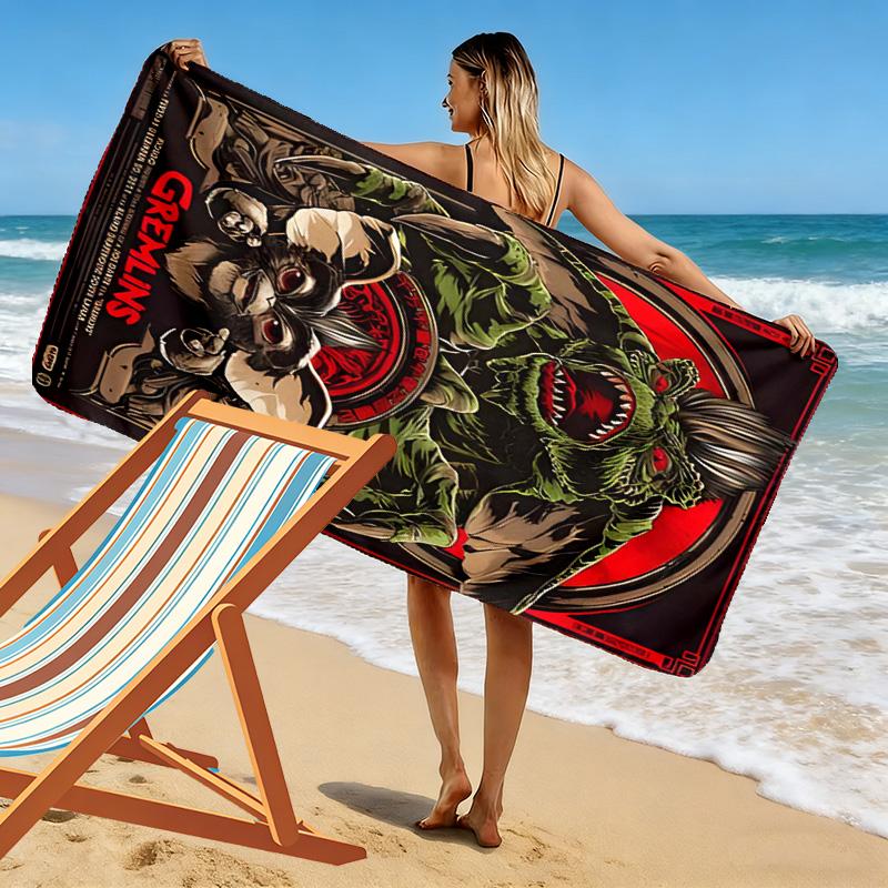 Gremlins: Chaos Curiosity beach towel soft beach seaside quick-drying swim towel Absorbent bath towel beach Outdoor picnic beach mat Fashion printing