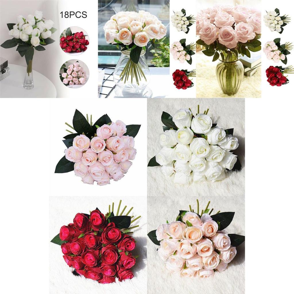 High Realistic Silk Rose Flowers With 18 Heads Ideal For Weddings And Parties