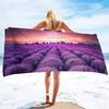 Lavender Beach Towel Purple Flower Bath Towel Bathroom Sport Bar Towel for Adult Kids Microfiber Shower Quick Dry Swimming Cover