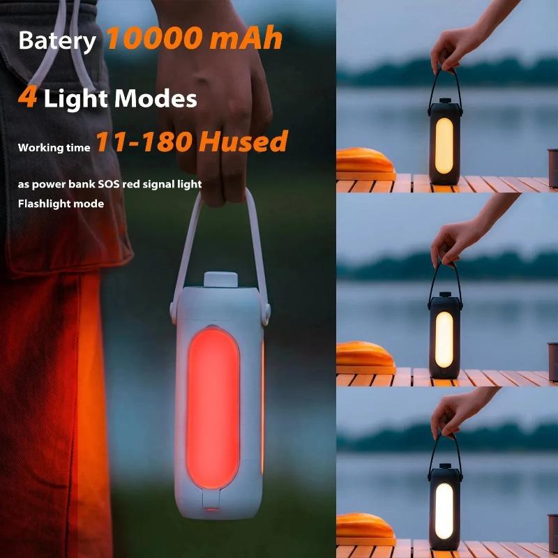 Camping Light Folding Outdoor Portable Rechargeable 10000mAh Student Dormitory Hanging Tent Hanging Lantern Led Flashlight