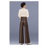 PU Leather 2025 Thickened Haining New High-waisted Loose Autumn and Winter Drape Straight Pants