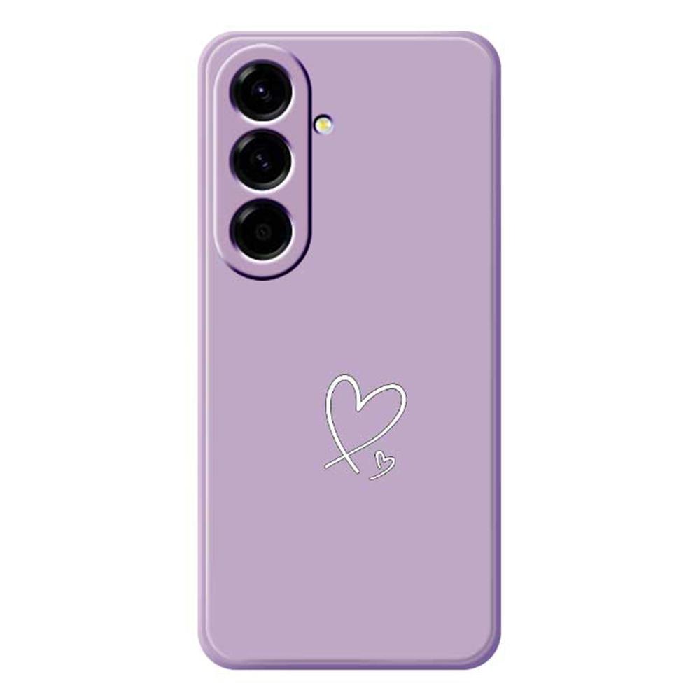 For Samsung Galaxy A56 5G Case White Love Pattern Printing Straight Edge TPU Phone Back Cover