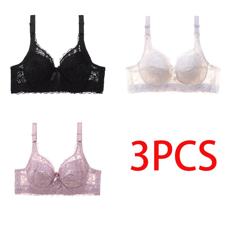 36-46 Plus Size Dame Ultratynn BH Bylgel Push-Ups Blonde BH BH Større bryst Ensfarget 3/4 stor kopp