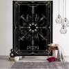 Witchcraft Tarot Tapestry Wall Hanging Black Khaki Sun Moon Starry Universe Geometric Pattern Dormitory Home Decoration Curtains
