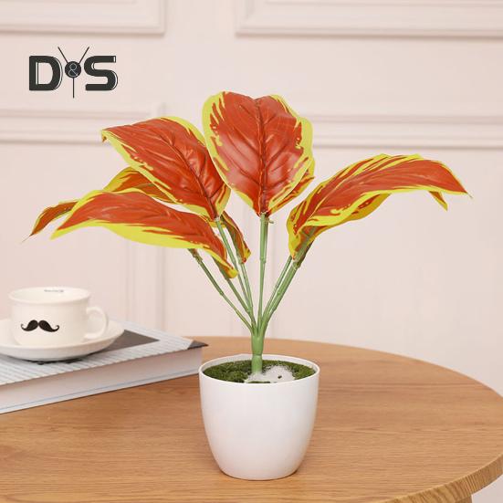 1 Branch Exquisite Workmanship Artificial Green Plant No Water Need Useful 9 Heads Fake Perilla Leaf Artificial Plant Decoration