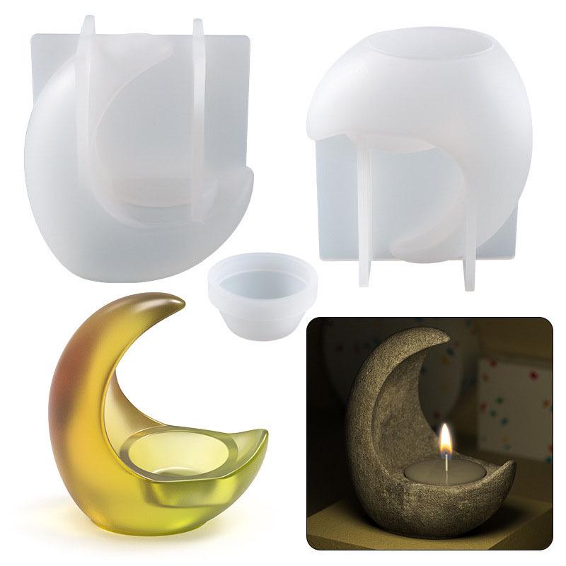 Poppy DIY Half-Moon Epoxy Resin Candle Holder Mold Ornament