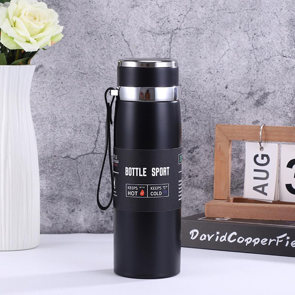 1000ml Thermal Water Bottle with Handle Vacuum Double Insulation Cup Stainless Steel Portable Sports Bottle for Hot Cold Drinks