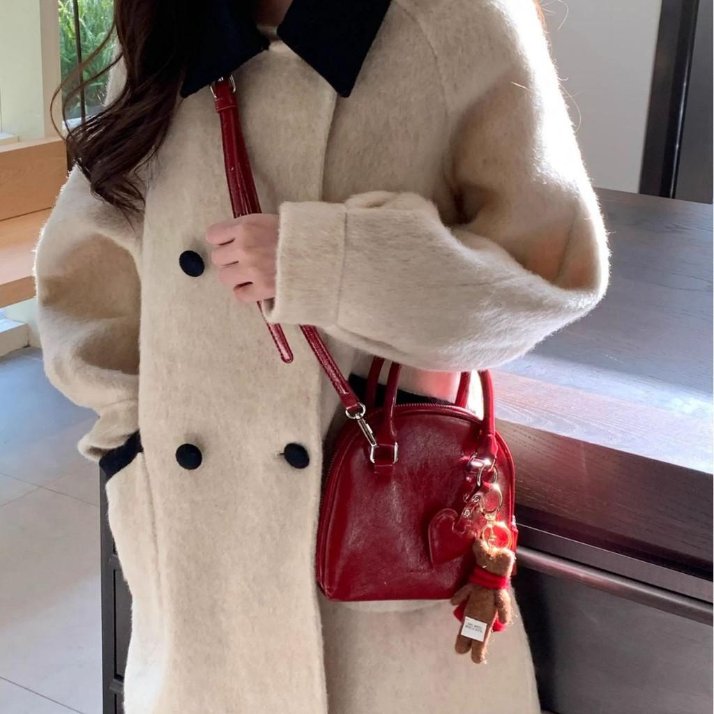 

IELGY Текстурированная красная сумка, сумка через плечо через плечо (нет кулона) красный