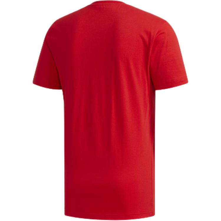 Adidas Letter Round Neck Casual Short Sleeve T-Shirt Men Tops Red FM6225