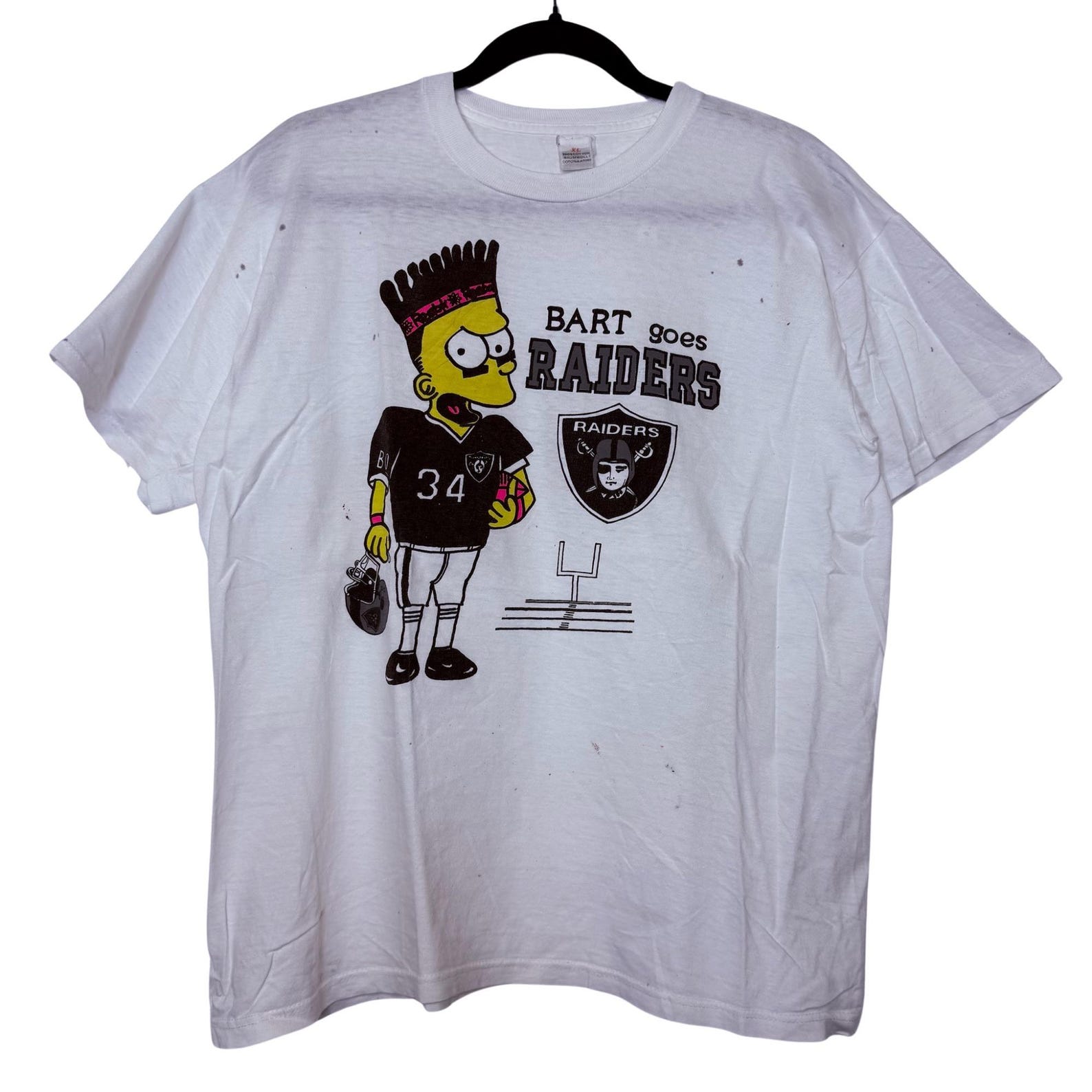 90 s Los Angeles Raiders Bart Simpson T shirt Sz XL (B2318) 4XL