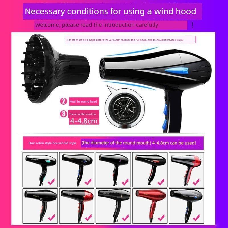 

Hair Dryer Head Drying Cover Neutral Hair Dryer Special Air Nozzle Accessories Universal Hair Dryer Perm Fan Housing Hair Curler Black