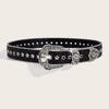 Grunge Waist Belts for Jeans Pants Carving Glitter Floral Buckle Belt Bandsman