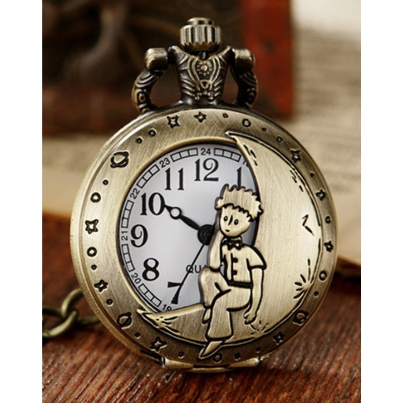 Exquisite Bronze Pocket Watch with Small Heart-shaped Spider Web Shell Watch Necklace, Small Pocket Watch, Gift Pocket Watch Pendant Pocket Watch
