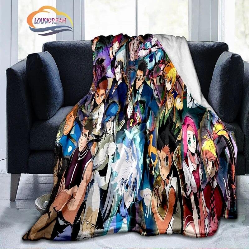 Trendy Japanese Anime Hunter x  Flannel Blanket3D Printed Coverlet Travel Camping for Adults and children Cashmere blanket